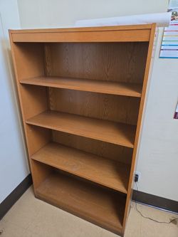 5-Shelf Wooden Bookcase Oak Finish