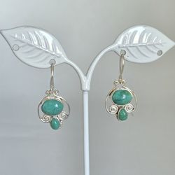 Vintage Sterling Silver Turquoise Earrings 