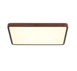 Lumin 1-Light 34.6 in.L Walnut Wood Rectangular LED Flush Mount with Selectable CCT for Living Room and Bedroom