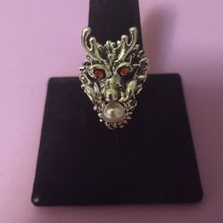 Dragon Ring With Ruby Red Eyes