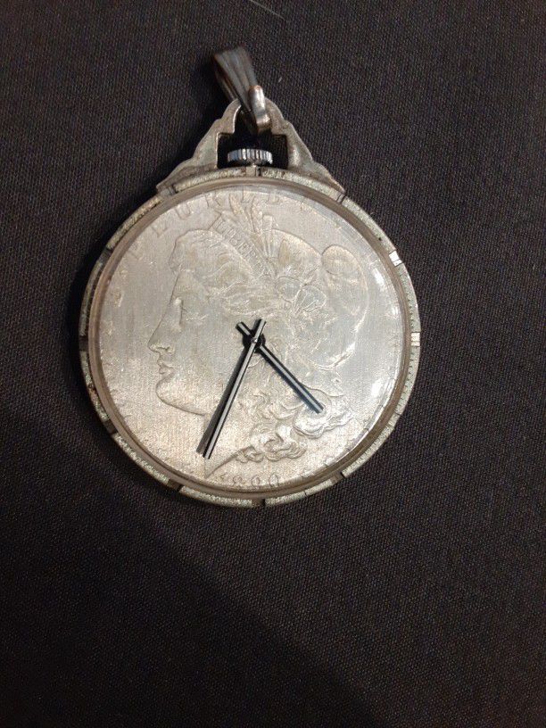 1890 Morgan Silver dollar pocket watch. 
