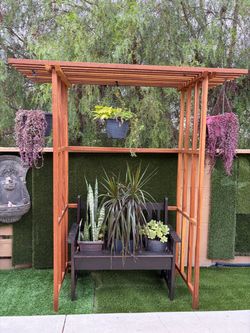 Red wood patio trellis for only 120 dollars