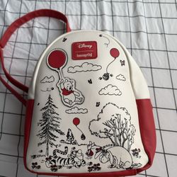 Winnie The Pooh Bear Loungefly Mini Backpack Bag Purse Hundred Acre Wood 