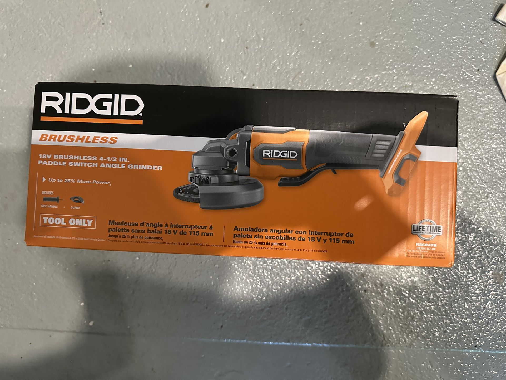 RIGID 18V Brushless Cordless 4-1/2 in. Paddle Switch Angle Grinder (Tool Only) NEW