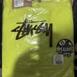 Stussy 8 Ball Crewneck Keylime Large New