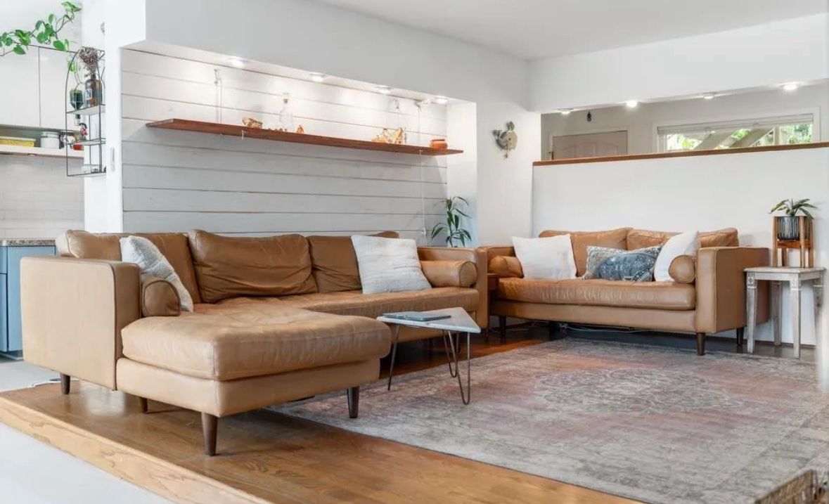 West Elm Dennes Leather Couches / Sofas