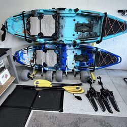 10' Van Hunk Zambezi Kayaks, Drives, and 12" pneumatic plug dolly wheels