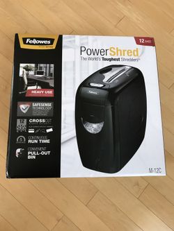 Fellowes® Powershred® M-12C Cross-Cut Paper Shredder12 Sheets - Black