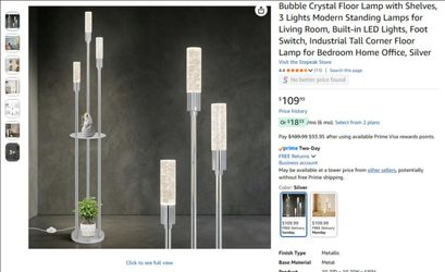 Crystal Floor Lamp with Shelves,