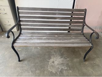 Vintage cast-iron and wood garden bench