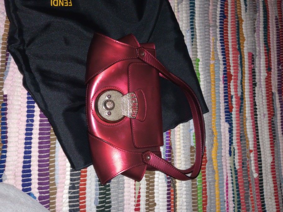 Red Fendi Shoulder Purse