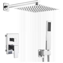 JingCang 10” Polished Chrome Shower System