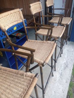 Four Unique Iron Bar Stools