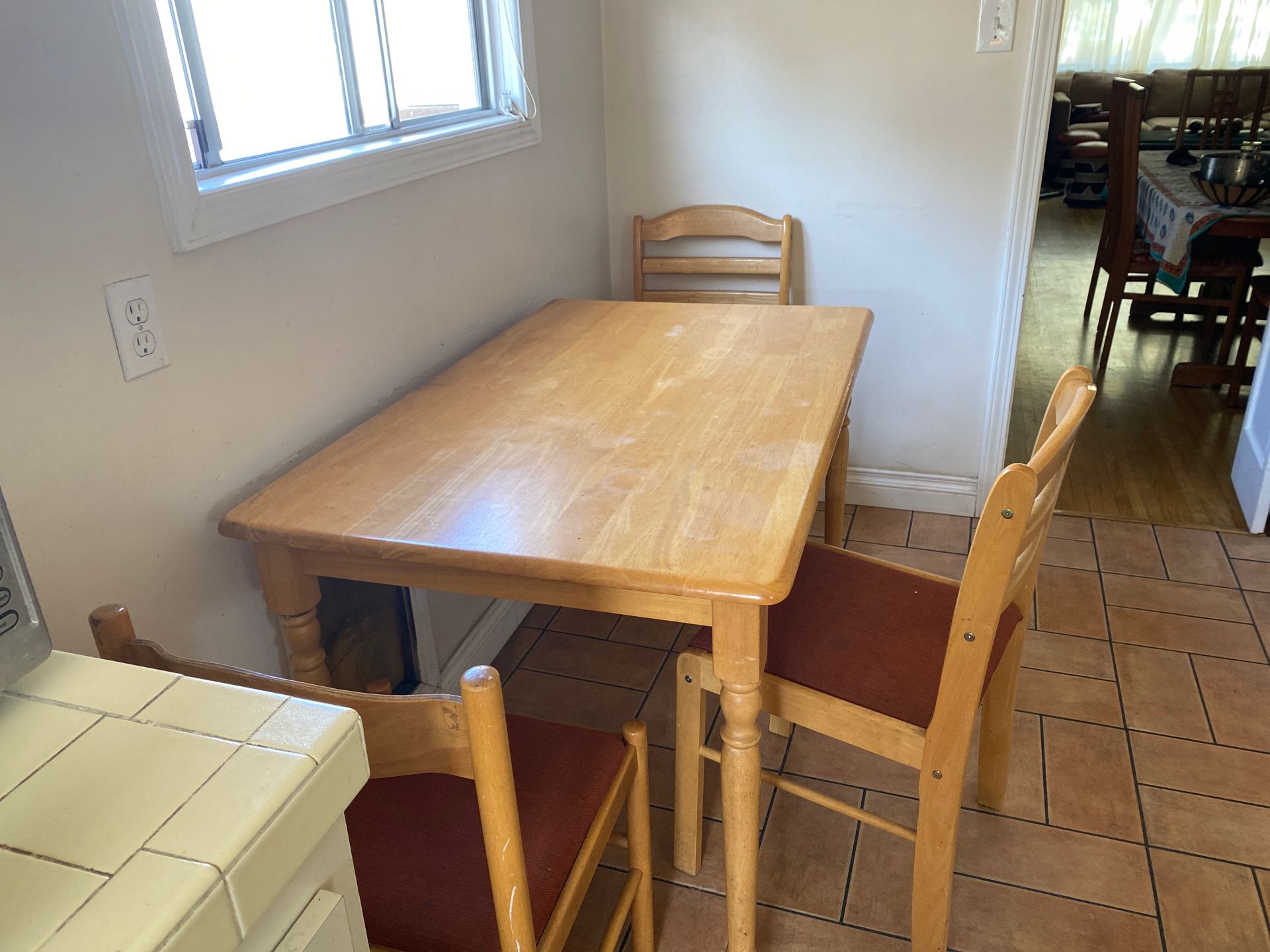 Free wooden Kitchen Table and 3 chairs!