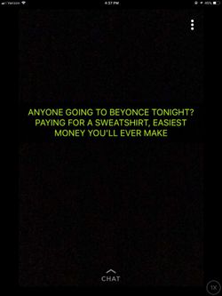 Paying for Beyonce OTR sweatshirt from tonight’s concert, women’s small