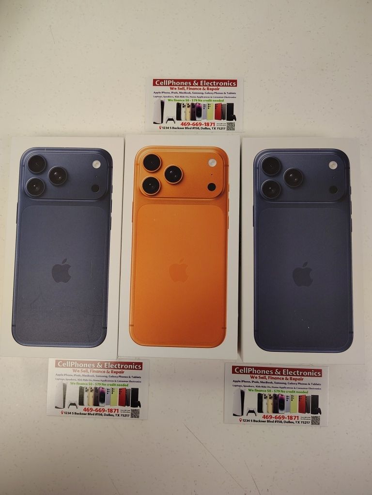 iPhone 17 Pro Max 256GB Brand New Factory Unlocked-On Payments With Just $50 Down 