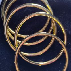 (Two) Set Of 5 Bangles Of 18 K Gold Filled