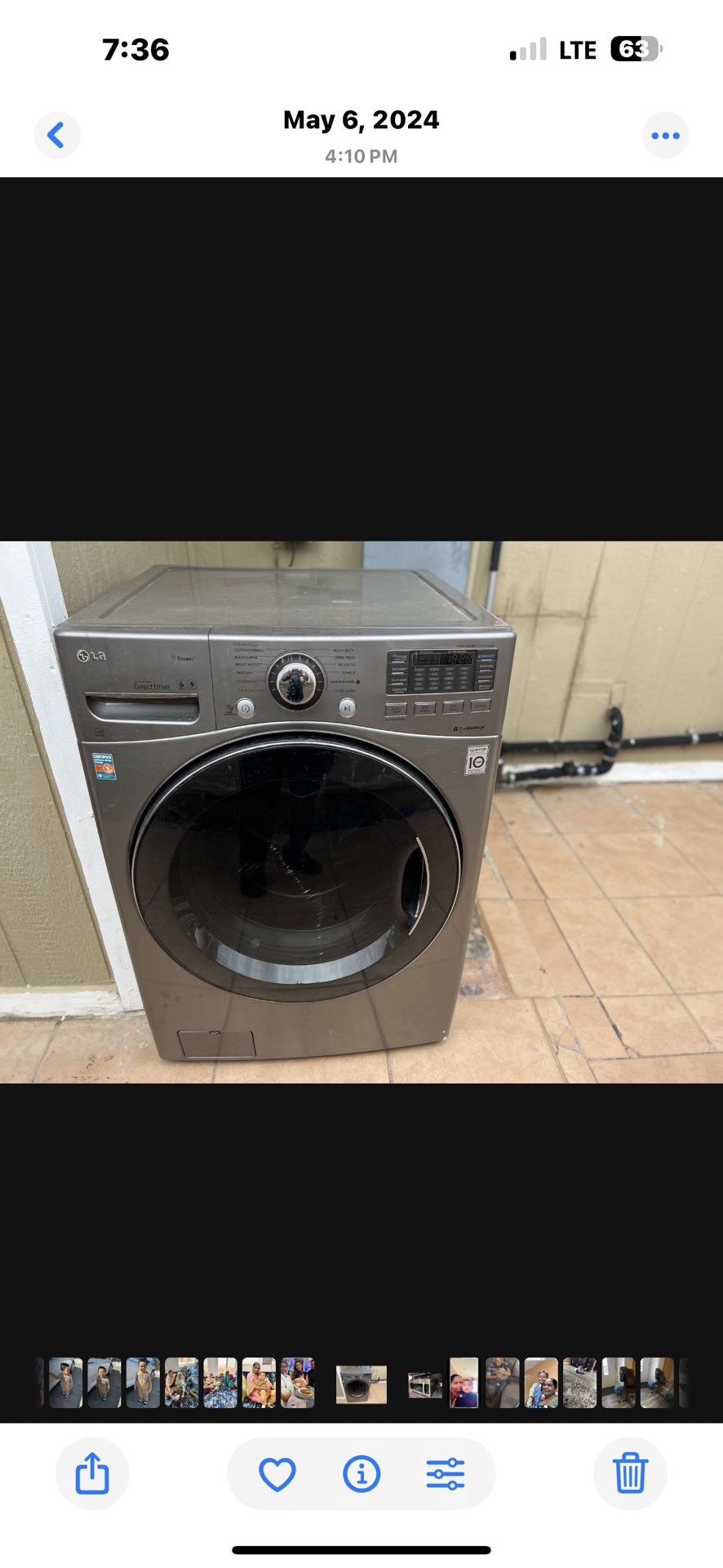 Electric Power LG Washer And Dryer On Sale Good Condition Good Quality Good Working 