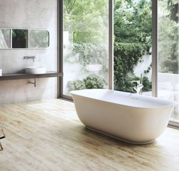 Miseno Orion 59" Free Standing Acrylic Soaking Tub with Center Drain, and Overflow