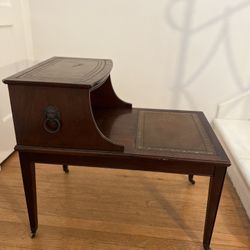 Antique Table On Wheels  With Beautiful Versace Like Lion Metal Detailing  