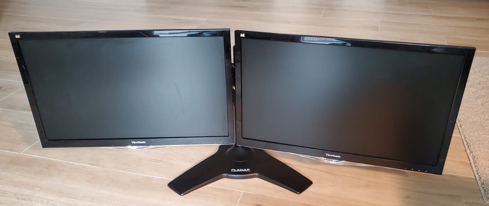 For Sale:  used  Two 24" Monitors With Dual Monitor Stand.