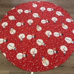 59” Round Christmas Holiday Snowman Table Cloth