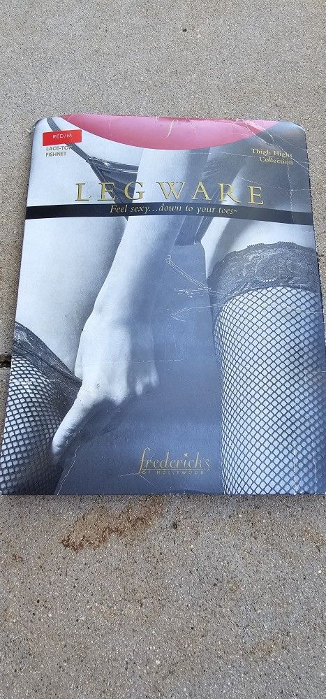 Fredericks Of Hollywood Red Fishnet Stockings, Size M. Never Used