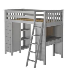 All-In-One Twin Loft Bed with Desk & Storage