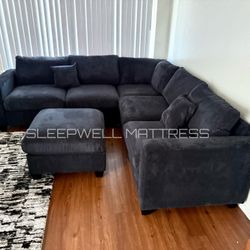 New Black Sectional 