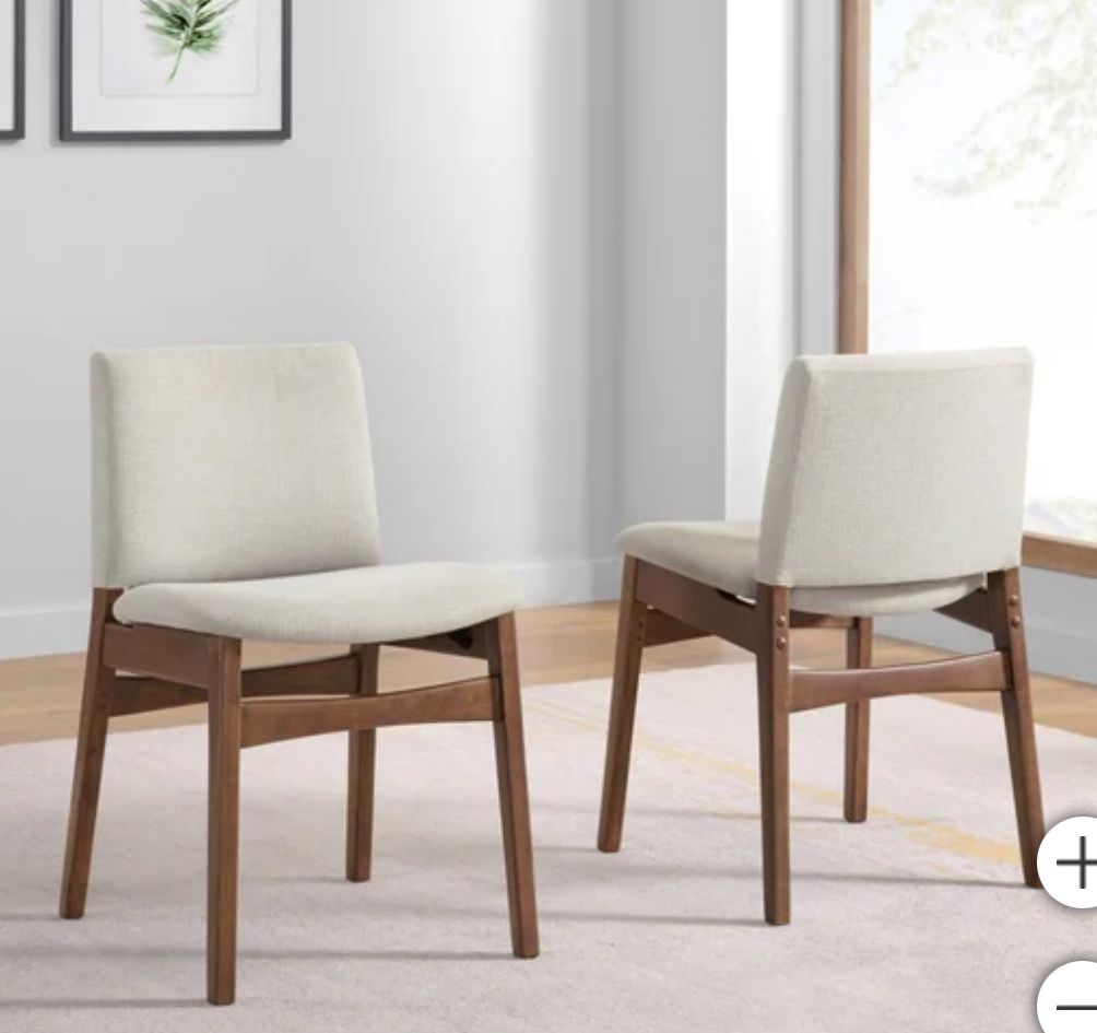 Brand New Set Of 2 Stella Upholstered Dining Chair, Beige