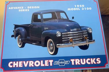 Chevrolet truck metal sign