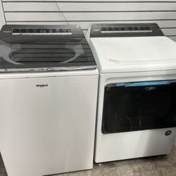 Whirlpool Top Load Washer Dryer Electric Set Large Capacity 