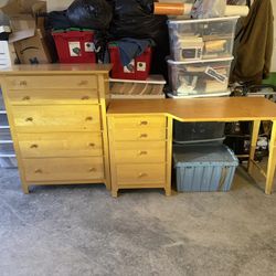 3 Piece Furniture Set - Desk, Dresser, Bookcase