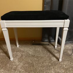 Black suede/white bench with Storage