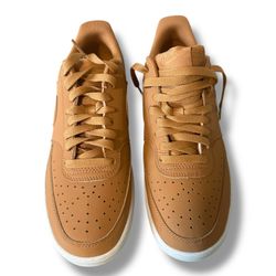 Nike Court Vision Low Khaki White Men Size 9 Casual Shoes Sneakers HJ4031-200