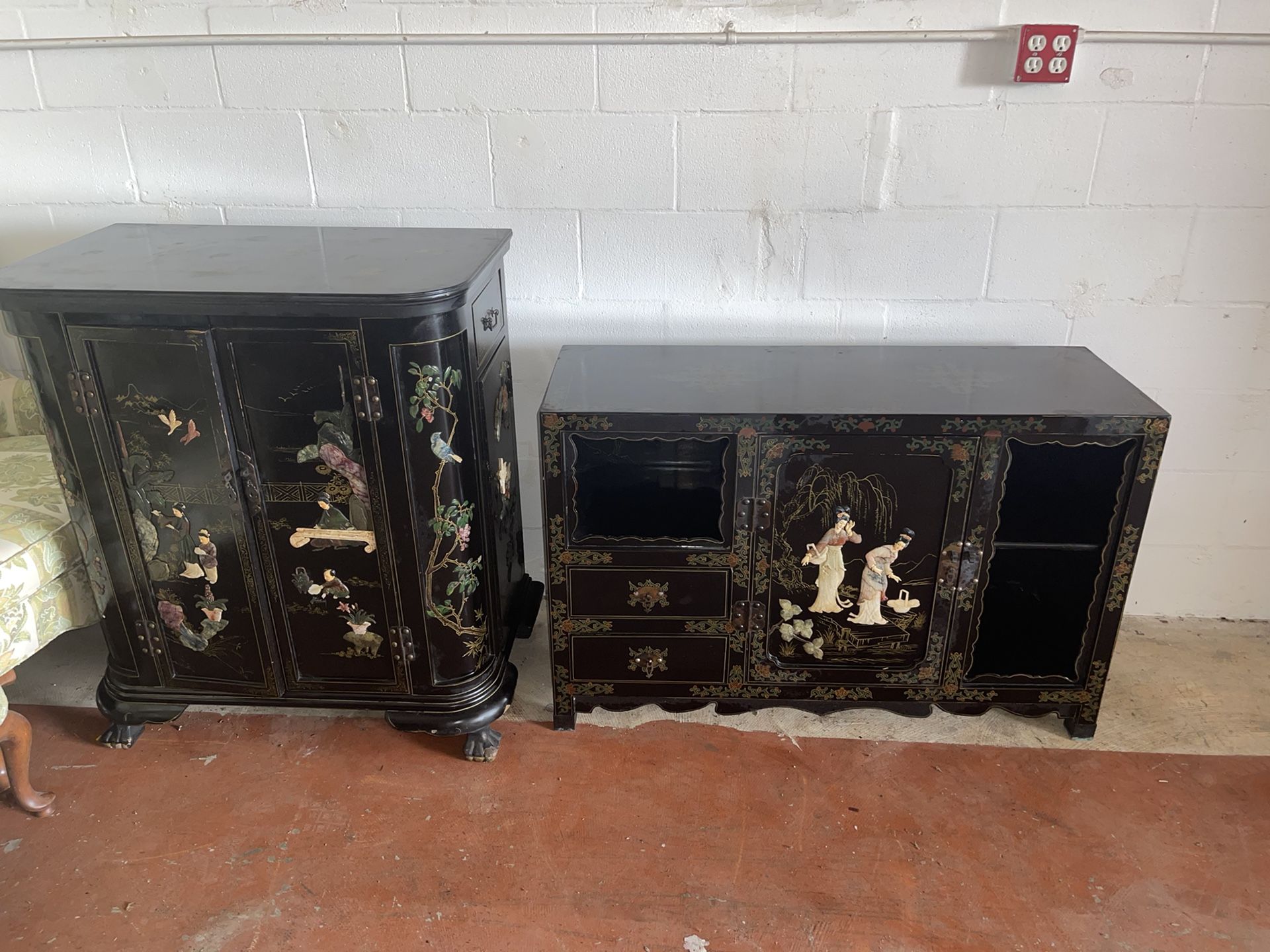 (2) Beautiful Oriental Credenza’s Matching Set 