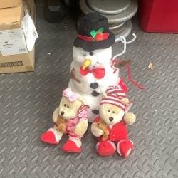 Snowman work with the battery and do stuffed animal bearers