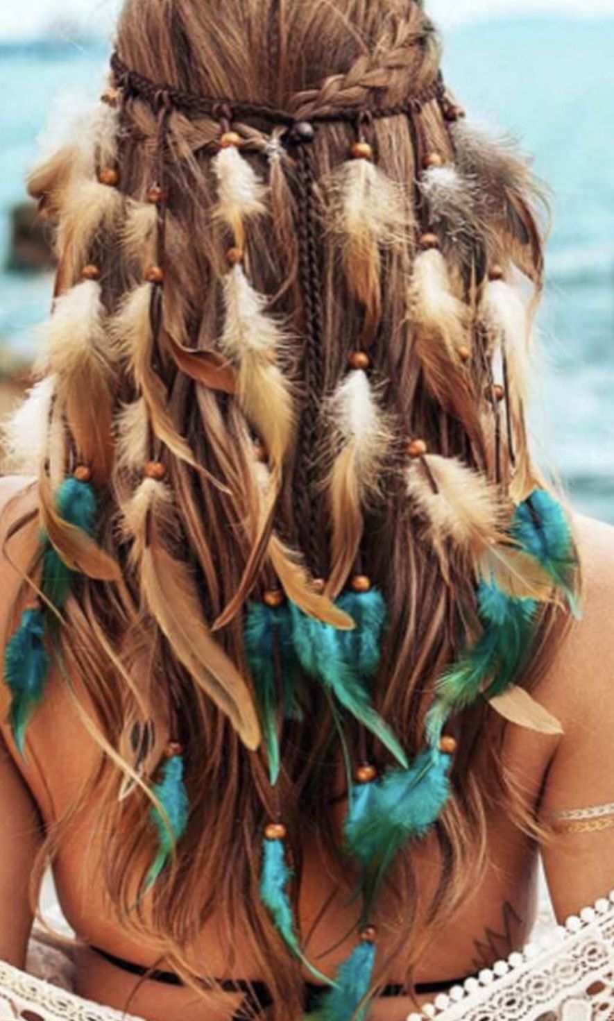 Colorful Feather Headband,