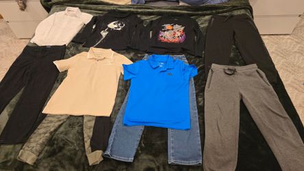 Boys Size 8–10 Clothing Set – Adidas, Polos, Jeans – white Shirt, Black Pants (Choir) - Excellent Condition - $50