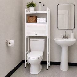 New In Box Over The Toiler Restroom Bathroom Caddy Medicine Box Storage Organizer Shelf Black Or White 