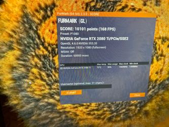 PNY NVIDIA GeForce RTX 2080 Ti 11GB GDDR6 Gaming  Graphics Card  In good working condition Tested with furmark