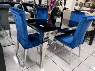 Modern 5pc Dining Set 💙🖤