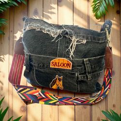 Repurposed Wrangler Cowboy Jean Bag 