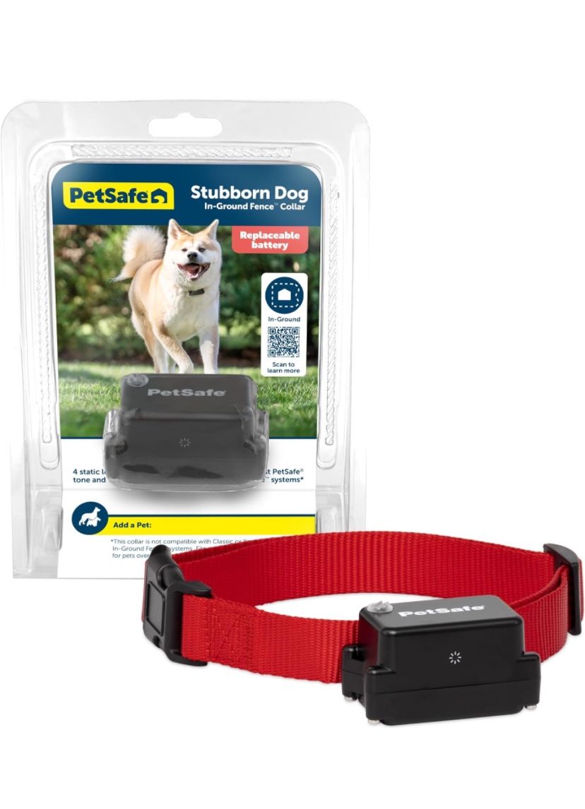 PetSafe Stubborn Dog Pet Fence Receiver Collar Only - In-Ground Fence Collar, Waterproof - Tone, Vibration & Static Correction for Dogs 8lb and Up - F