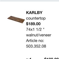 Never Used Ikea Karlby Countertop/desk