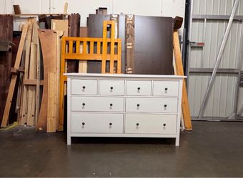 White 8-Drawer Wood Dresser