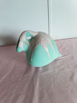 Teal Laying Down pottery vase
