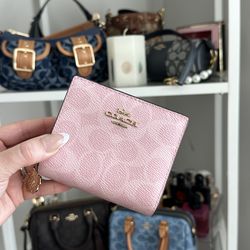Coach powder pink snap wallet