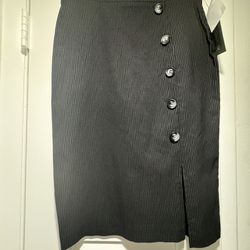 Black W/ White Pin Striped Skirt, Size S