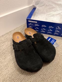 Birkenstock Boston Soft Footbed Suede Clogs – Black – Size 43 (US 10) – Brand New, Never Worn